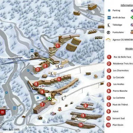 Pour 3 Pers. Aux Arcs 1600, Aux Pieds, Proche Commerces, Avec Wifi - Fr-1-411-530 * Les Arcs (Savoie)